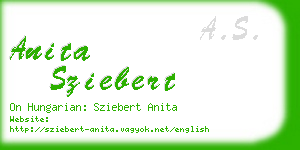 anita sziebert business card